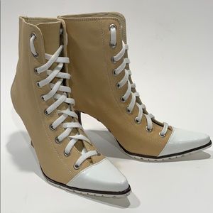 Splash Canvas Ankle Boots 8M Steampunk Cosplay